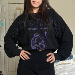 PacSun Black and Purple Graphic Sweatshirt